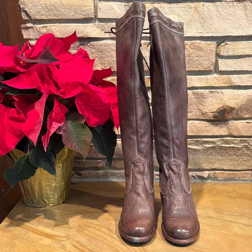 NOT FOR SALE: BED|STU Distressed Taupe Brown Over the Knee Boots 👢! - Picture 2 of 8